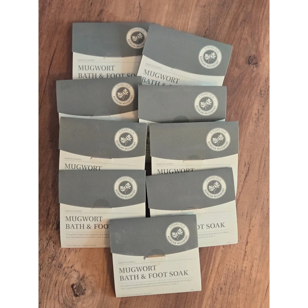 9pk Korean Mugwort Bath & Foot Soak 3 Year Aged Ganghwa 100% Pure 20g Packets